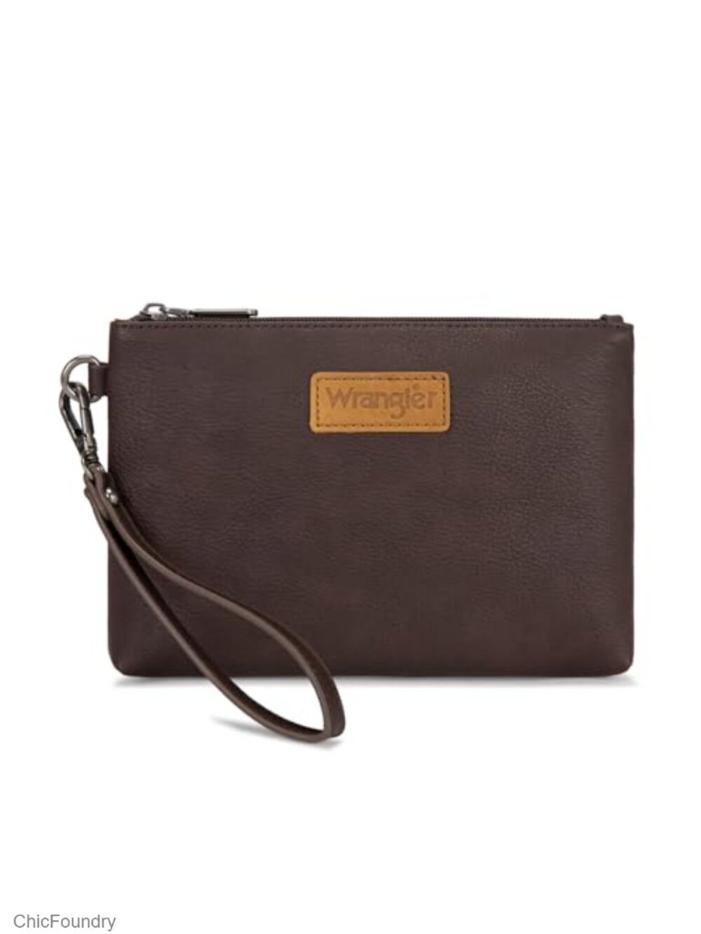 Large Wristlet Wallet Clutch Card Holder Faux Leather Zip Wrist Strap